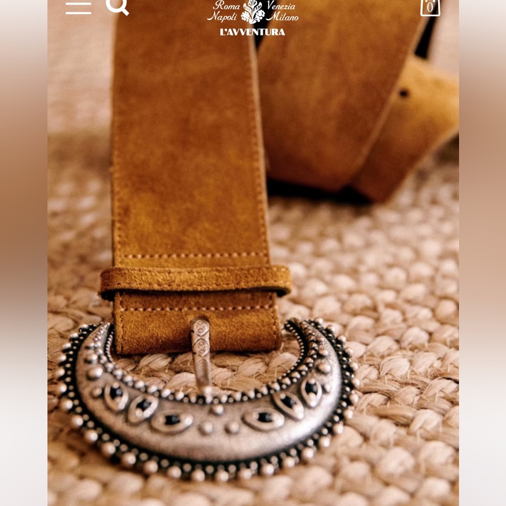 Sezane Louve Belt Camel 80cm